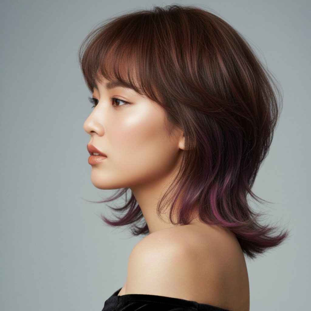 플럼 인너 미디엄 울프컷 (Plum Inner Medium Wolf Cut)